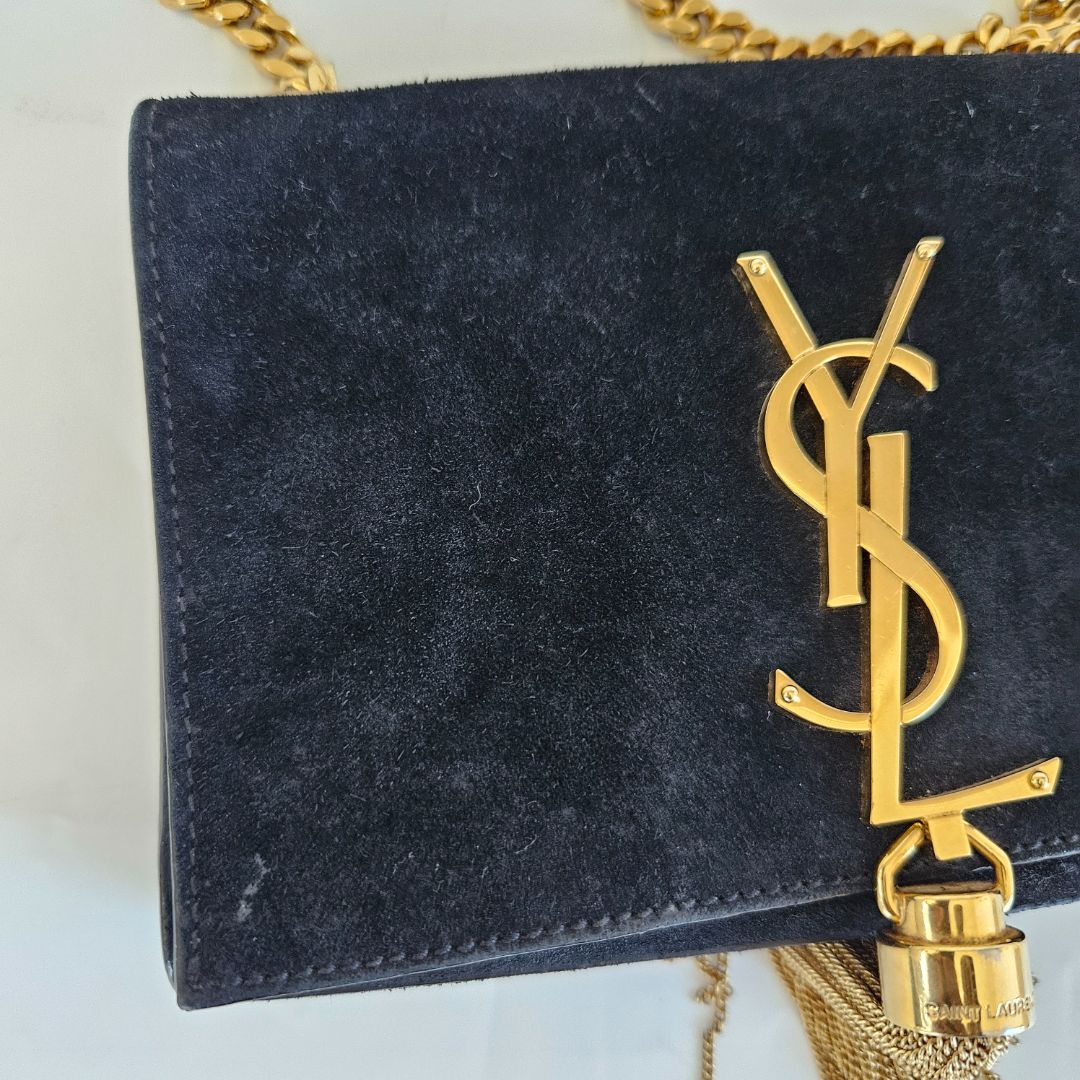 Saint Laurent Black Small Suede Kate Bag