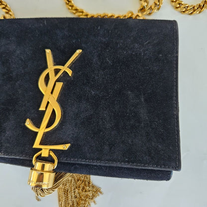 Saint Laurent Black Small Suede Kate Bag