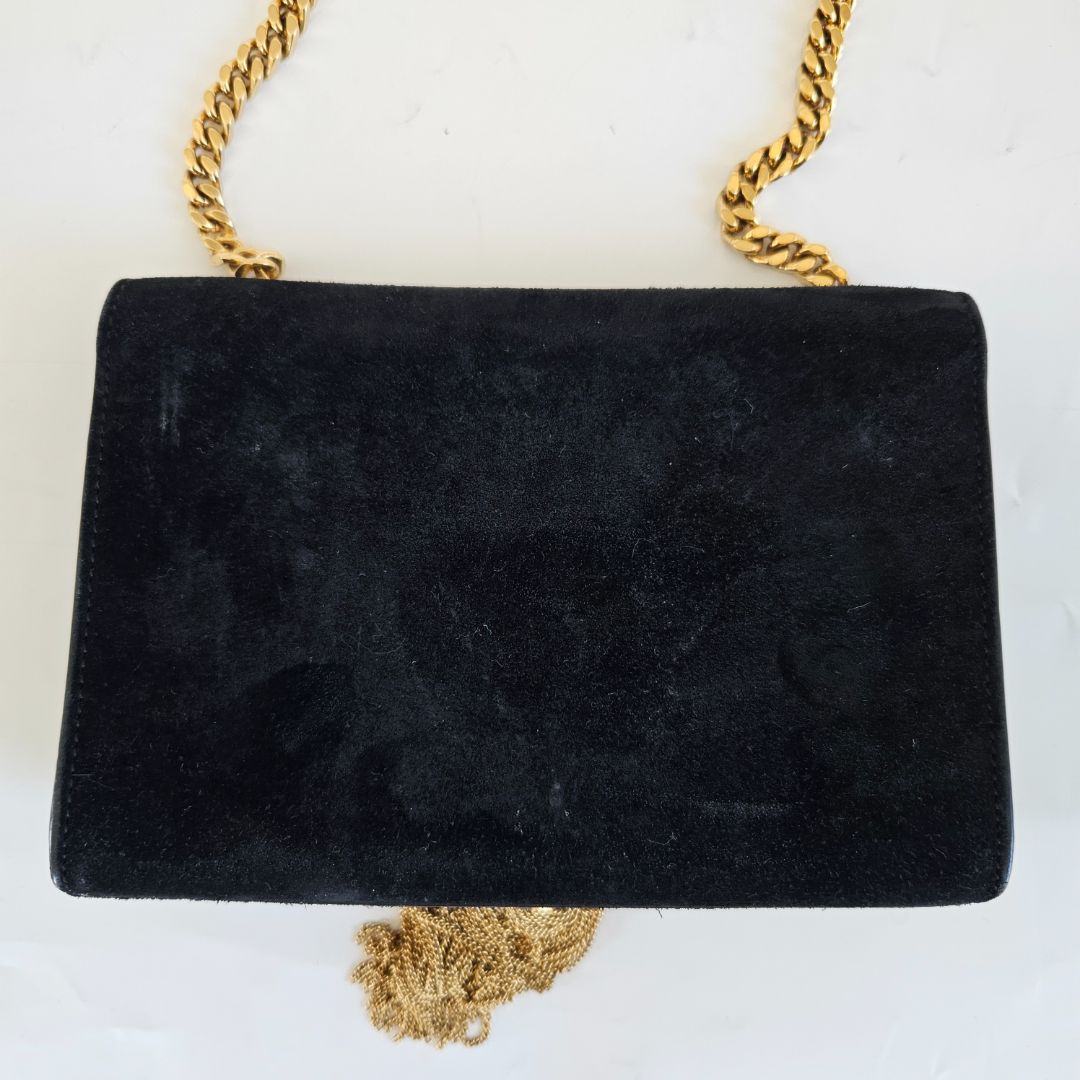 Saint Laurent Black Small Suede Kate Bag
