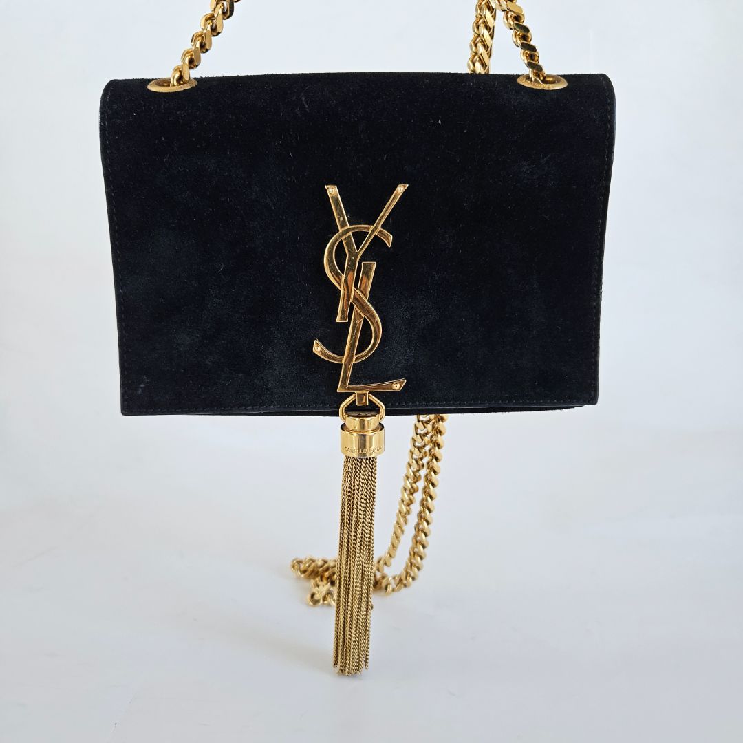 Saint Laurent Black Small Suede Kate Bag