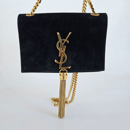 Saint Laurent Black Small Suede Kate Bag