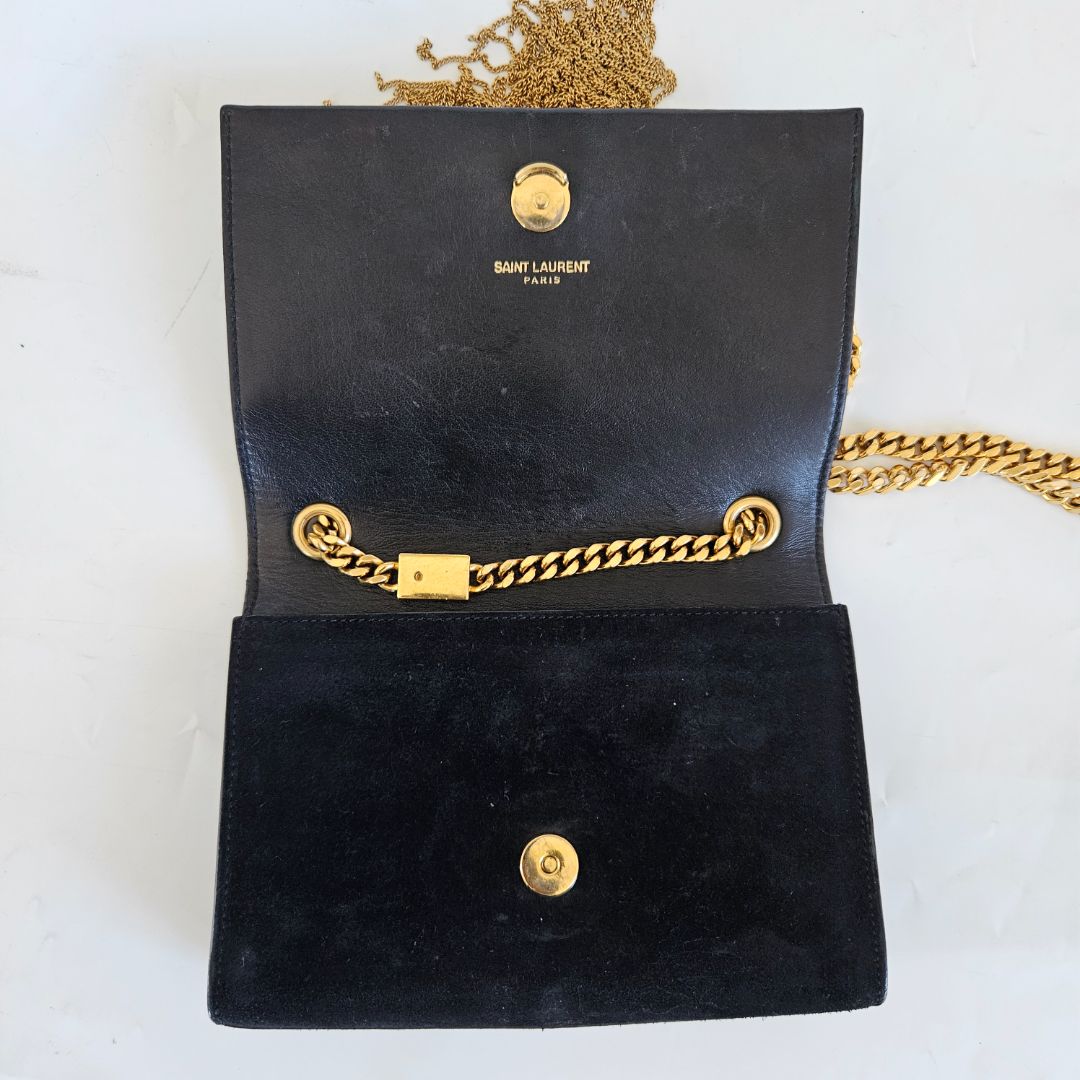 Saint Laurent Black Small Suede Kate Bag