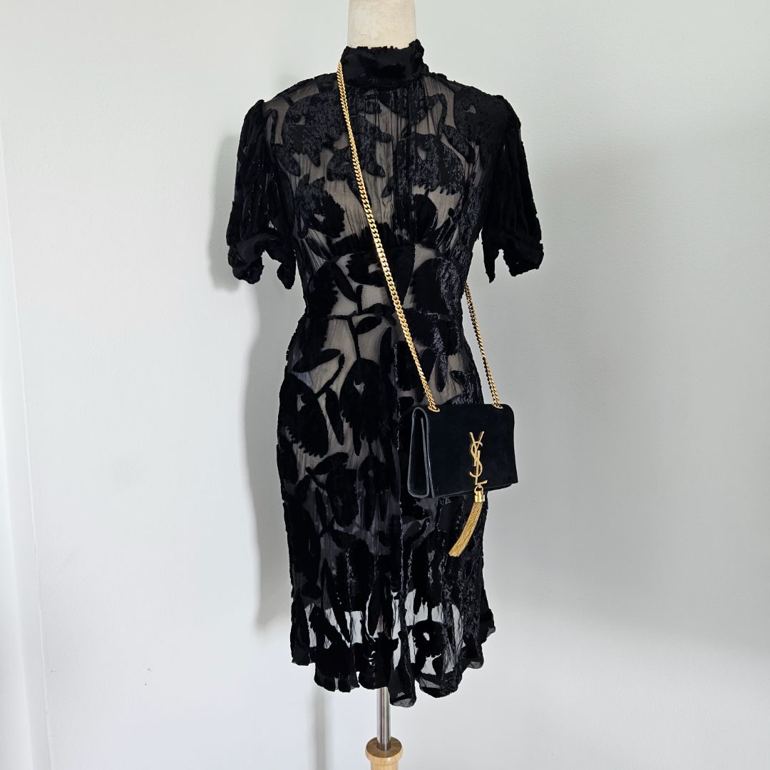 Saint Laurent Black Small Suede Kate Bag