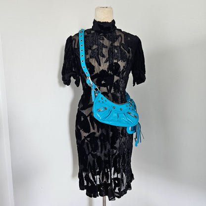 Balenciaga Le Cagole XS Blue  Leather Shoulder Bag