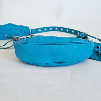 Balenciaga Le Cagole XS Blue  Leather Shoulder Bag