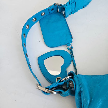 Balenciaga Le Cagole XS Blue  Leather Shoulder Bag