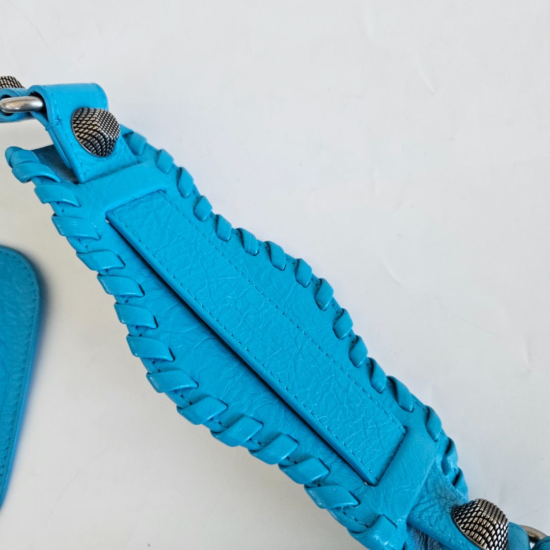 Balenciaga Le Cagole XS Blue  Leather Shoulder Bag