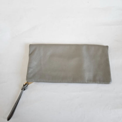 Mulberry Grey Leather Daria Flap Clutch