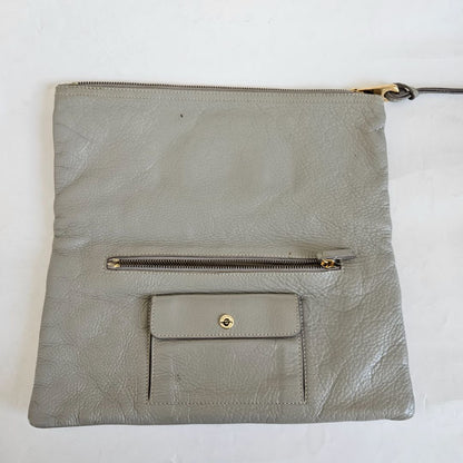 Mulberry Grey Leather Daria Flap Clutch
