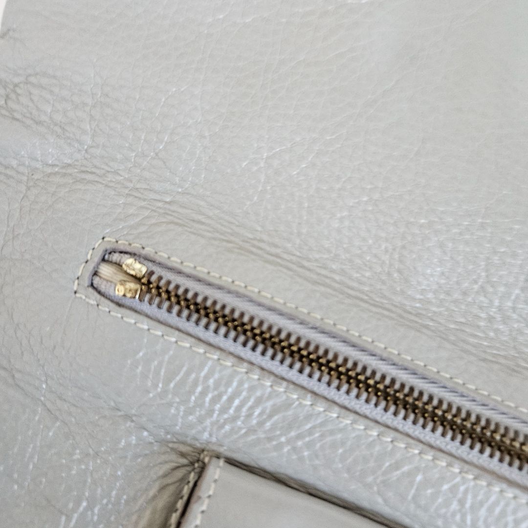 Mulberry Grey Leather Daria Flap Clutch