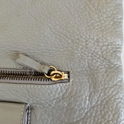 Mulberry Grey Leather Daria Flap Clutch