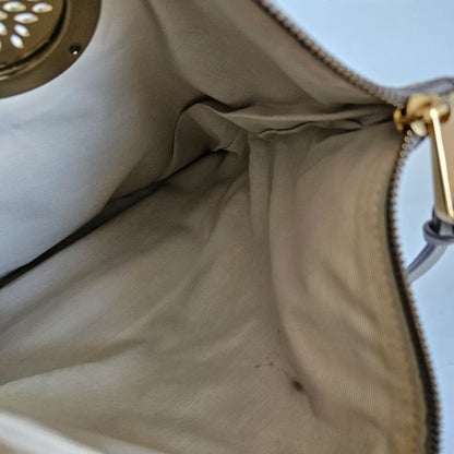 Mulberry Grey Leather Daria Flap Clutch