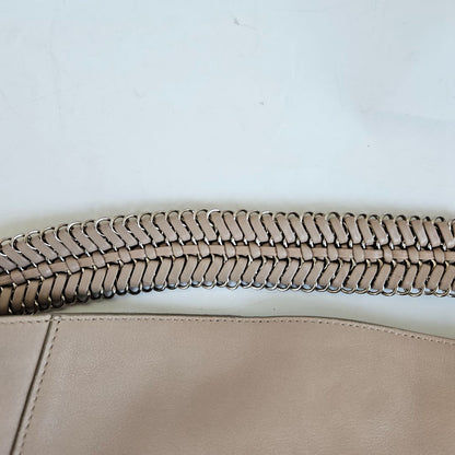 Salvatore Ferragamo Beige Leather Stitch Shoulder Aria Hobo Bag