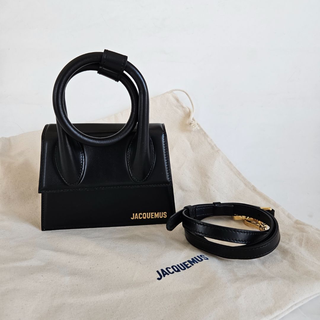 Jacquemus Le Chiquito Noeud Tote Black Bag