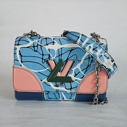 Louis Vuitton LV Twist MM EPi Aqua Pattern Blue Shoulder Bag