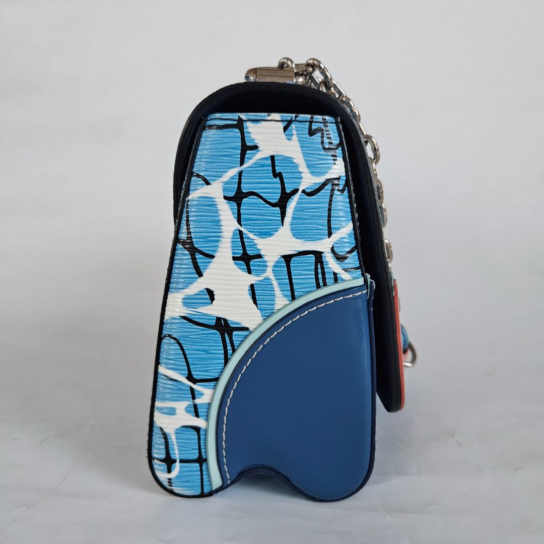 Louis Vuitton LV Twist MM EPi Aqua Pattern Blue Shoulder Bag