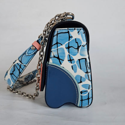 Louis Vuitton LV Twist MM EPi Aqua Pattern Blue Shoulder Bag