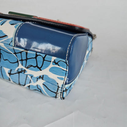 Louis Vuitton LV Twist MM EPi Aqua Pattern Blue Shoulder Bag