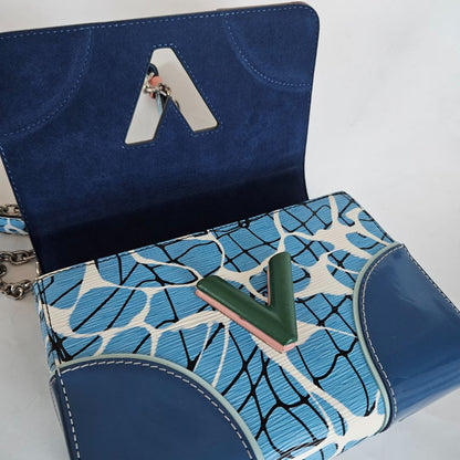 Louis Vuitton LV Twist MM EPi Aqua Pattern Blue Shoulder Bag