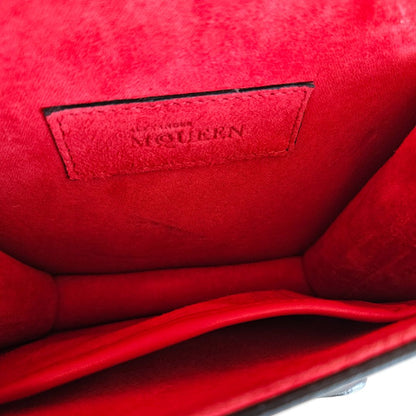 Alexander McQueen Red Leather Mini Heroine Chain Crossbody Bag