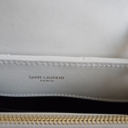Saint Laurent Cream Small Loulou Bag in "Y" Matelassé Leather