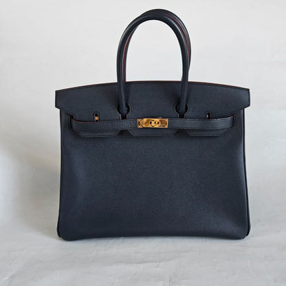 Hermès Birkin 35 Contour Epsom Blue Indigo Rouge H with GHW