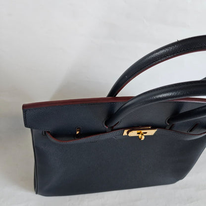 Hermès Birkin 35 Contour Epsom Blue Indigo Rouge H with GHW