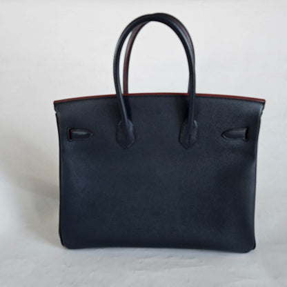 Hermès Birkin 35 Contour Epsom Blue Indigo Rouge H with GHW