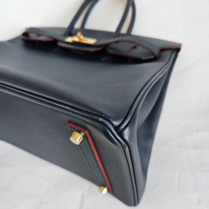 Hermès Birkin 35 Contour Epsom Blue Indigo Rouge H with GHW