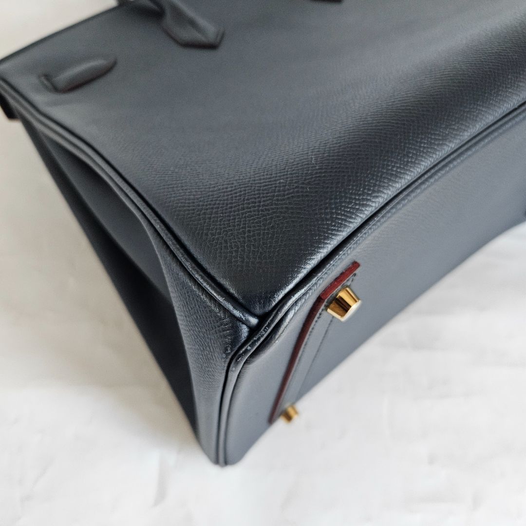 Hermès Birkin 35 Contour Epsom Blue Indigo Rouge H with GHW