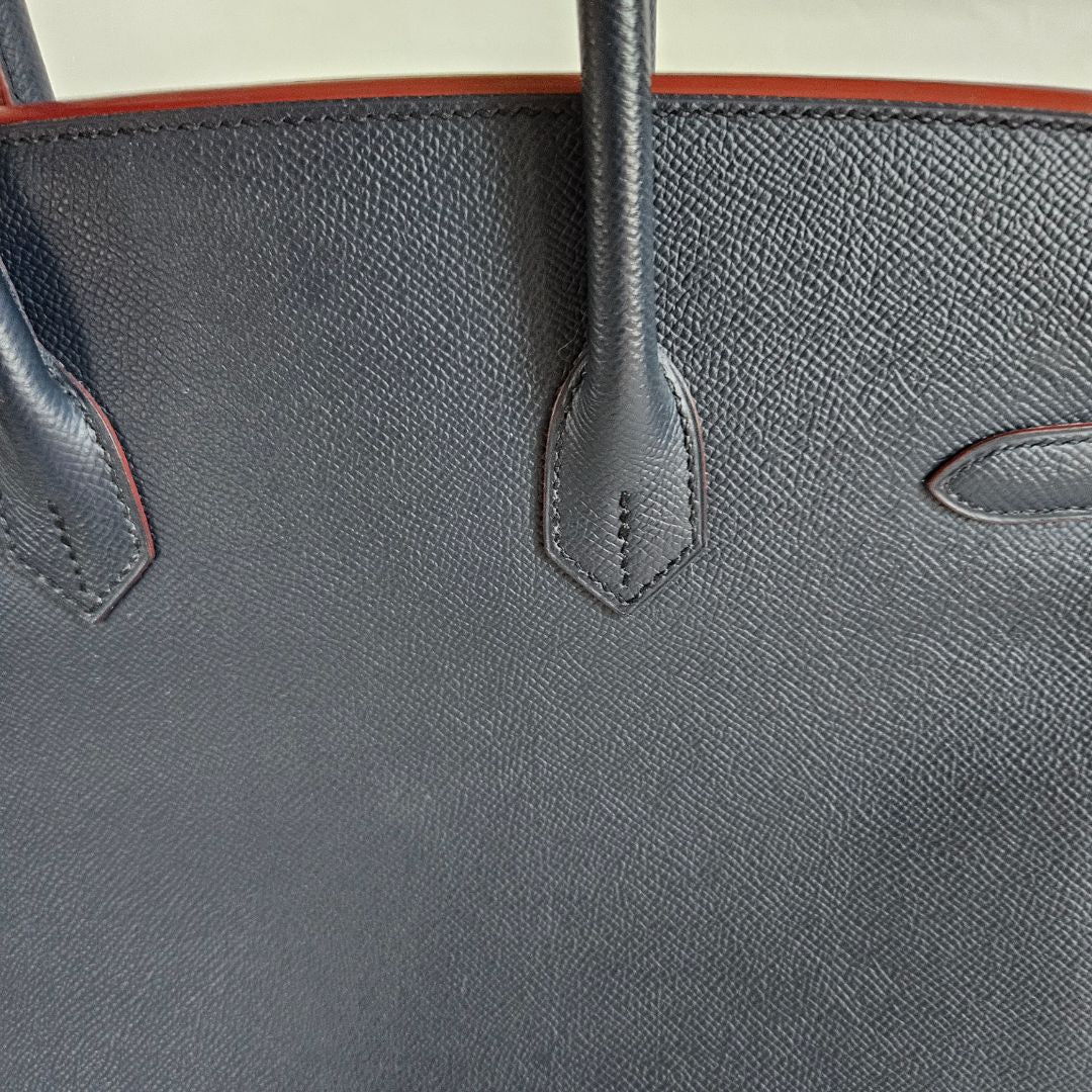 Hermès Birkin 35 Contour Epsom Blue Indigo Rouge H with GHW