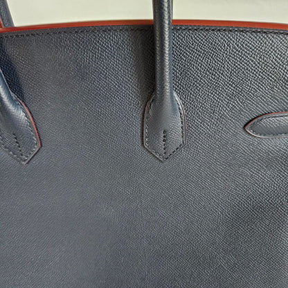 Hermès Birkin 35 Contour Epsom Blue Indigo Rouge H with GHW