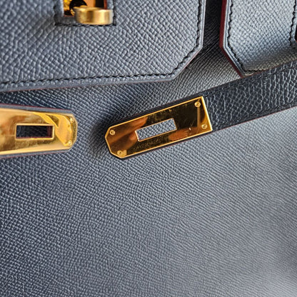 Hermès Birkin 35 Contour Epsom Blue Indigo Rouge H with GHW