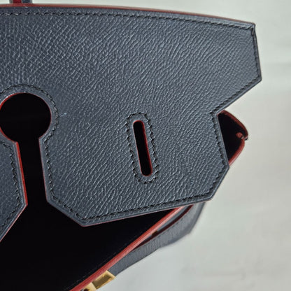 Hermès Birkin 35 Contour Epsom Blue Indigo Rouge H with GHW