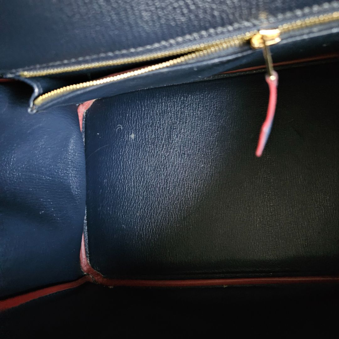 Hermès Birkin 35 Contour Epsom Blue Indigo Rouge H with GHW