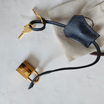 Hermès Birkin 35 Contour Epsom Blue Indigo Rouge H with GHW