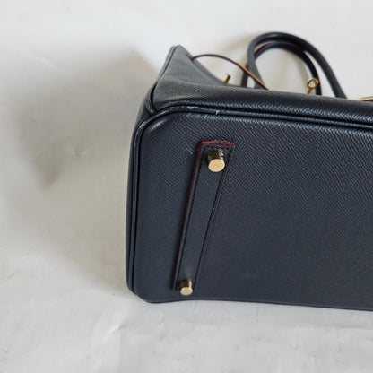 Hermès Birkin 35 Contour Epsom Blue Indigo Rouge H with GHW