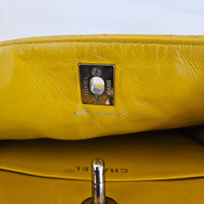 Chanel Yellow Vintage Shoulder Small Shopper Tote