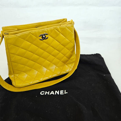 Chanel Yellow Vintage Shoulder Small Shopper Tote