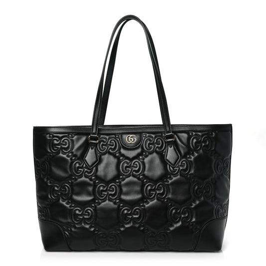 Gucci  Calfskin GG Matelasse Medium Ophidia Shopping Tote Black