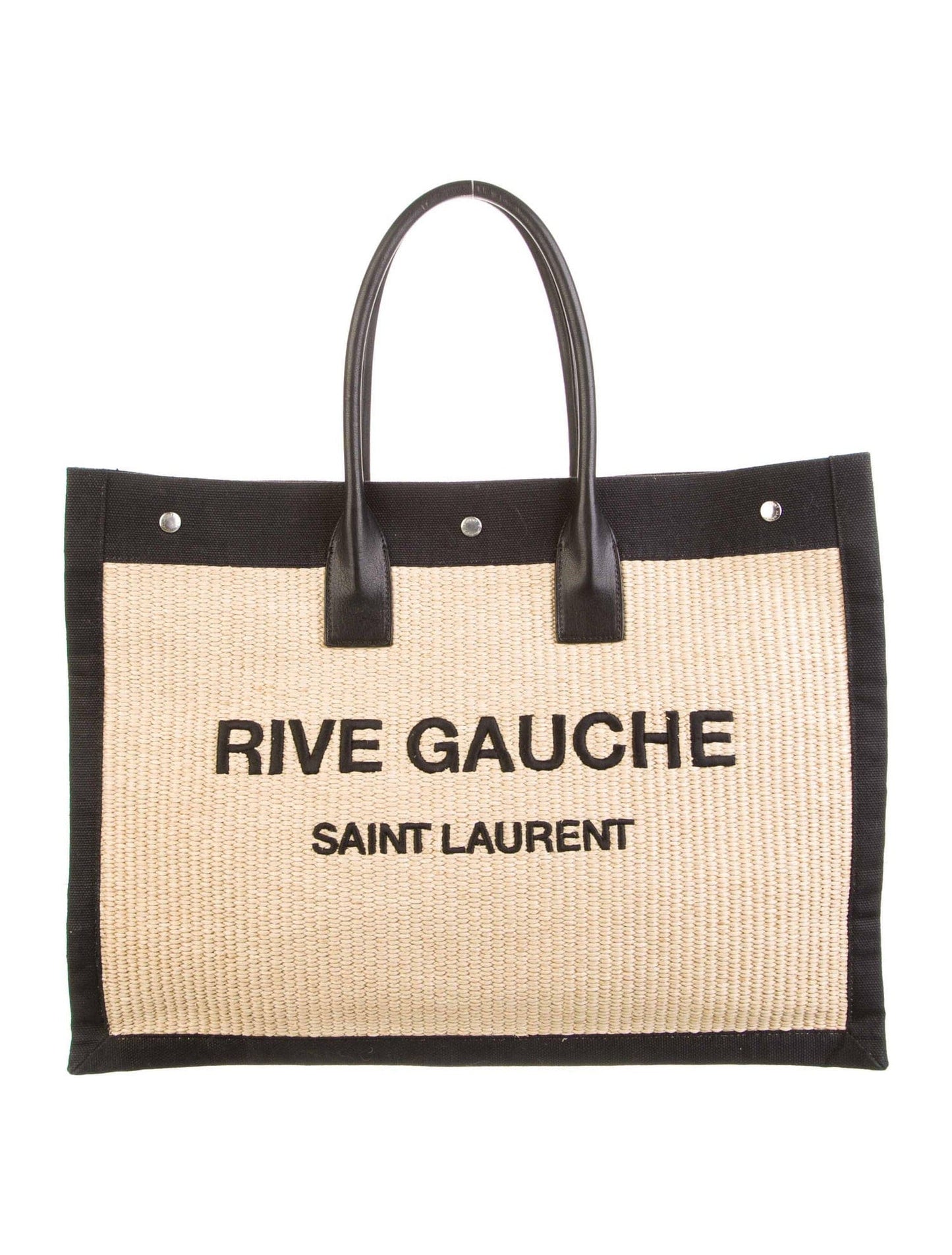 Saint Laurent Rive Gauche Raffia Tote