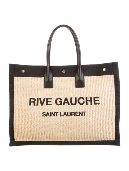 Saint Laurent Rive Gauche Raffia Tote