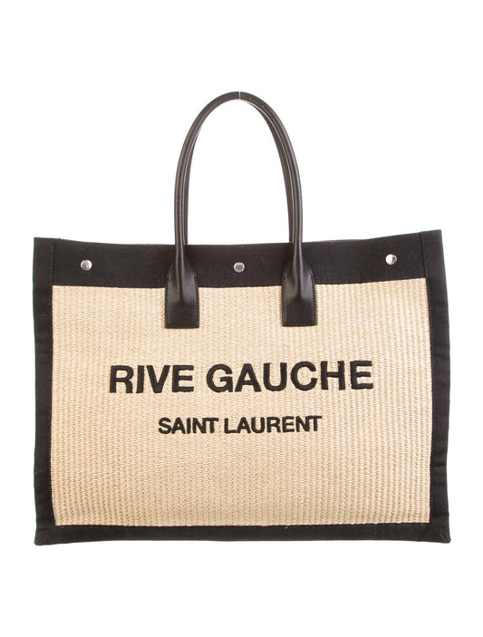Saint Laurent Rive Gauche Raffia Tote