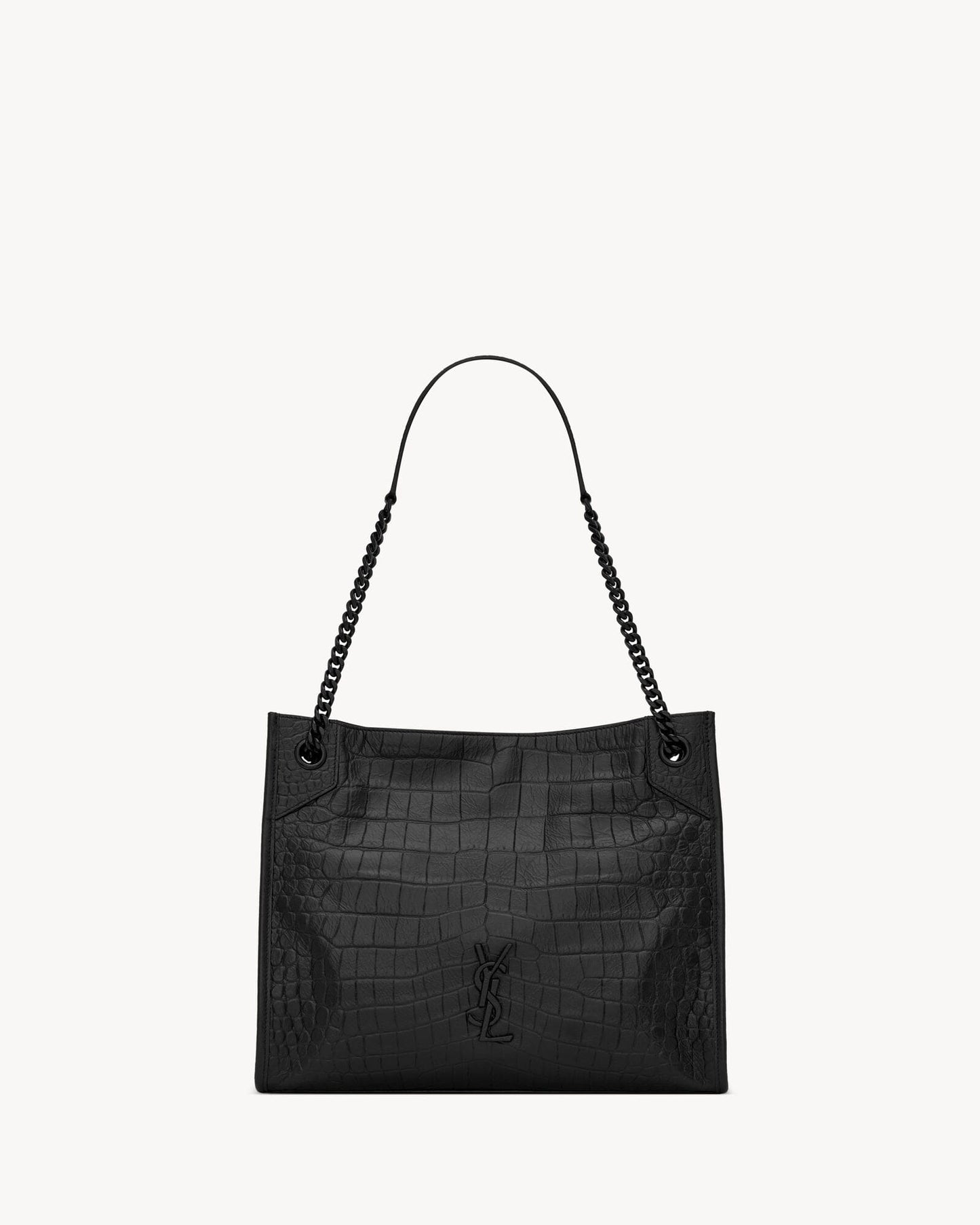 SAINT LAURENT NIKI shopping in crocodile-embossed leather