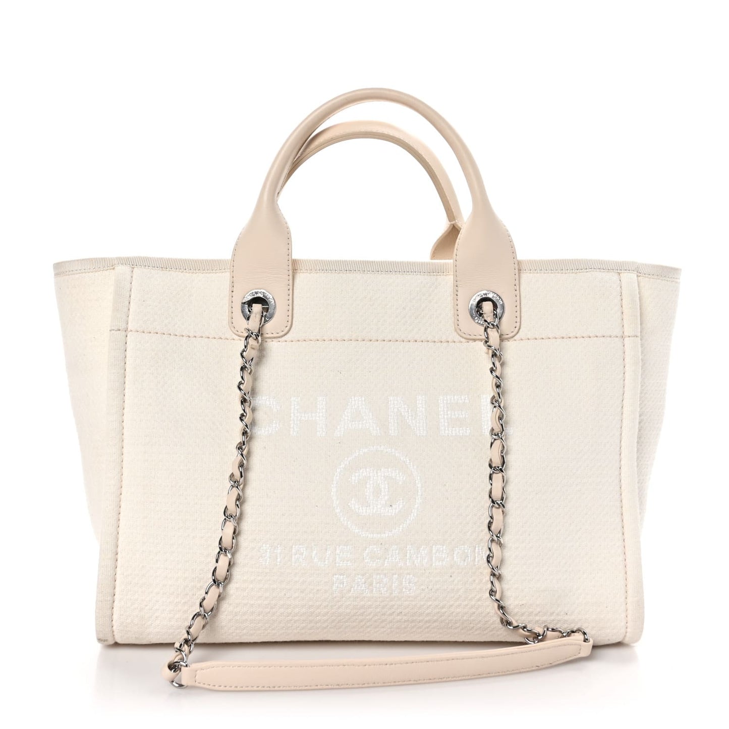 Chanel Mixed Fibers Small Deauville Tote White