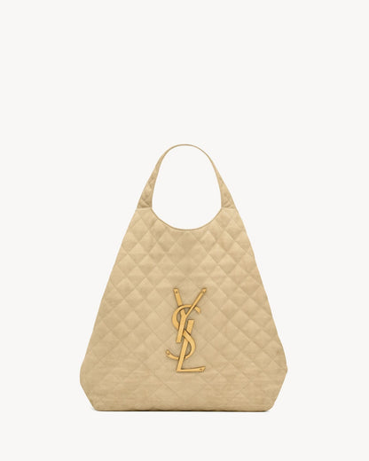 Saint Laurent ICARE maxi shopping bag in quilted nubuck suede