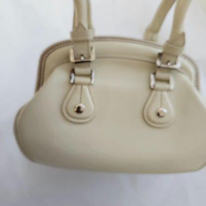 Christian Dior Off-White Leather Vintage Top Handle Bag