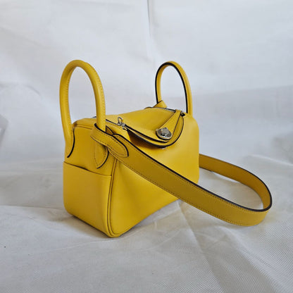 Hermès Mini Lindy Lime Yellow Swift leather bag