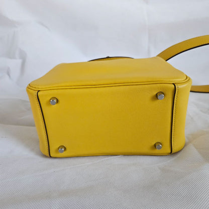 Hermès Mini Lindy Lime Yellow Swift leather bag