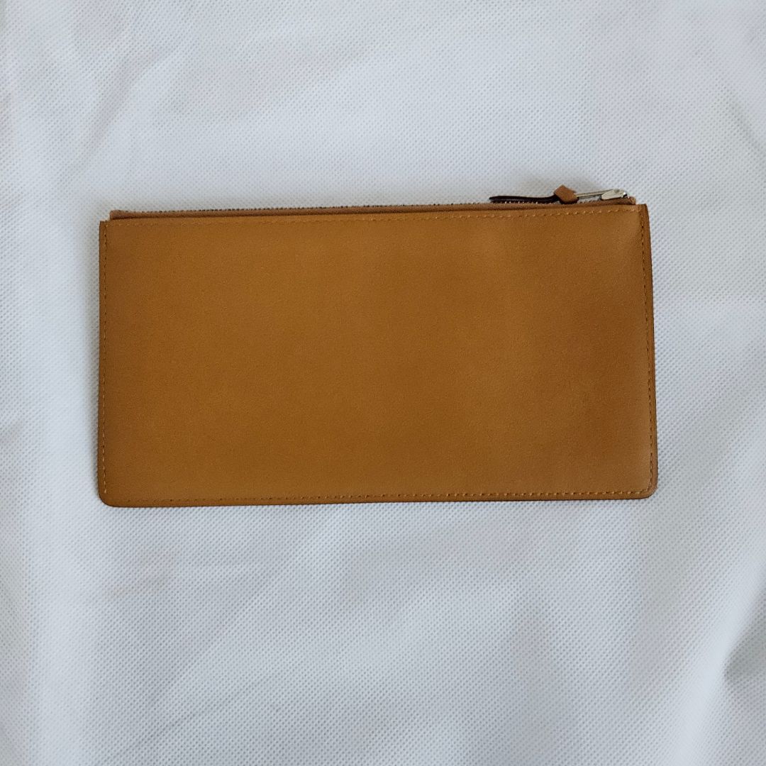 Hermès Yellow Jige Clutch with Gold Leather Zip Pouch